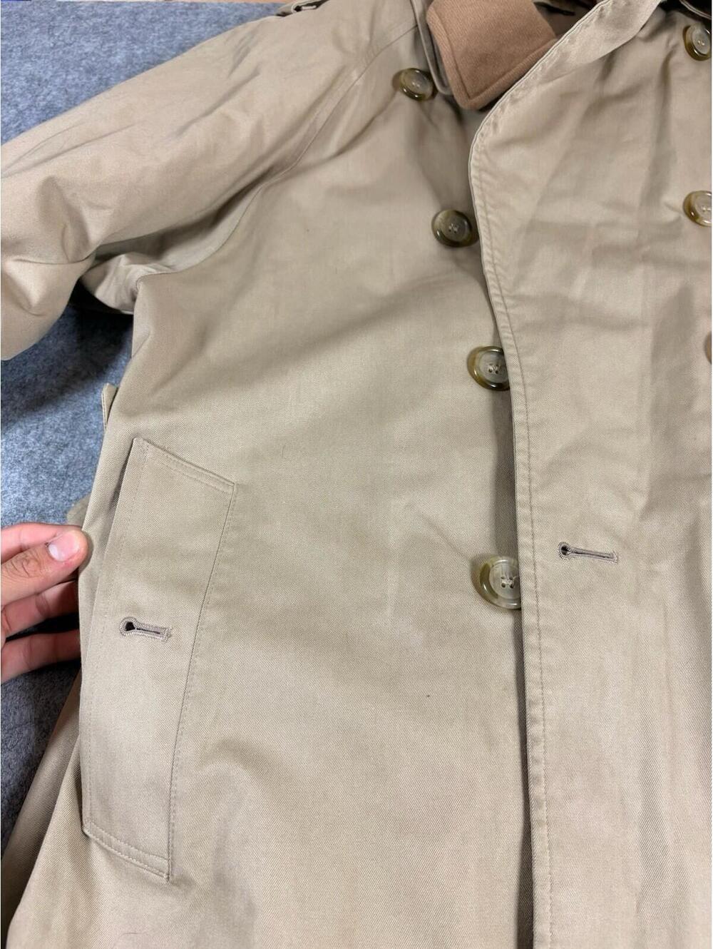 Vintage Burberrys Beige Trench Coat Made in England Womens Size 10 Petite - Picture 5 of 9